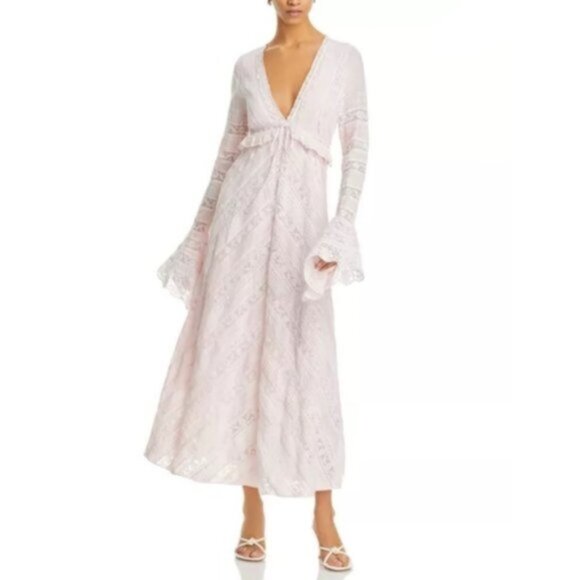 LoveShackFancy Weil Lace Inset Maxi Dress - Picture 1 of 15